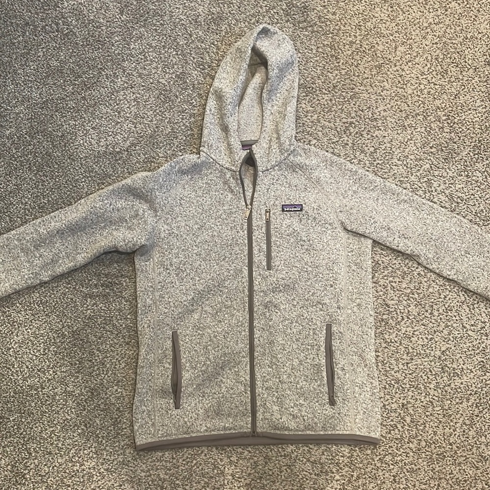 Grey mens Patagonia better sweater hoodie zip up